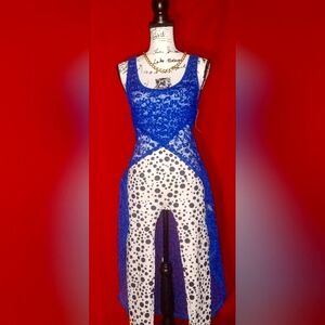 🔵 Asymmetrical Lace Leopard-Print Long Tank Top🔵